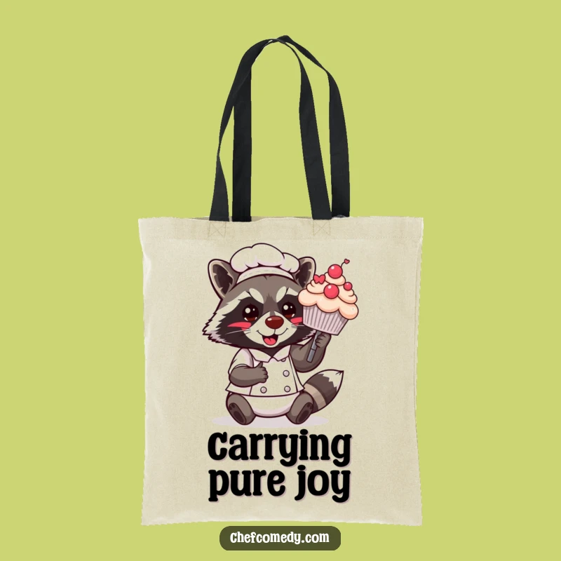 Funny Kawaii Raccoon Chef Tote Bag: Carry Your Treats in Style, Great Gift!