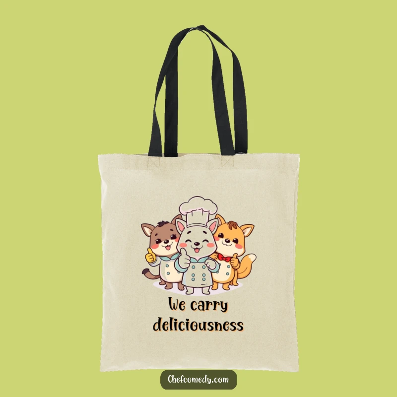 Funny Animal Chefs Tote Bag: Carry Your Goodies with Thumbs Up Style
