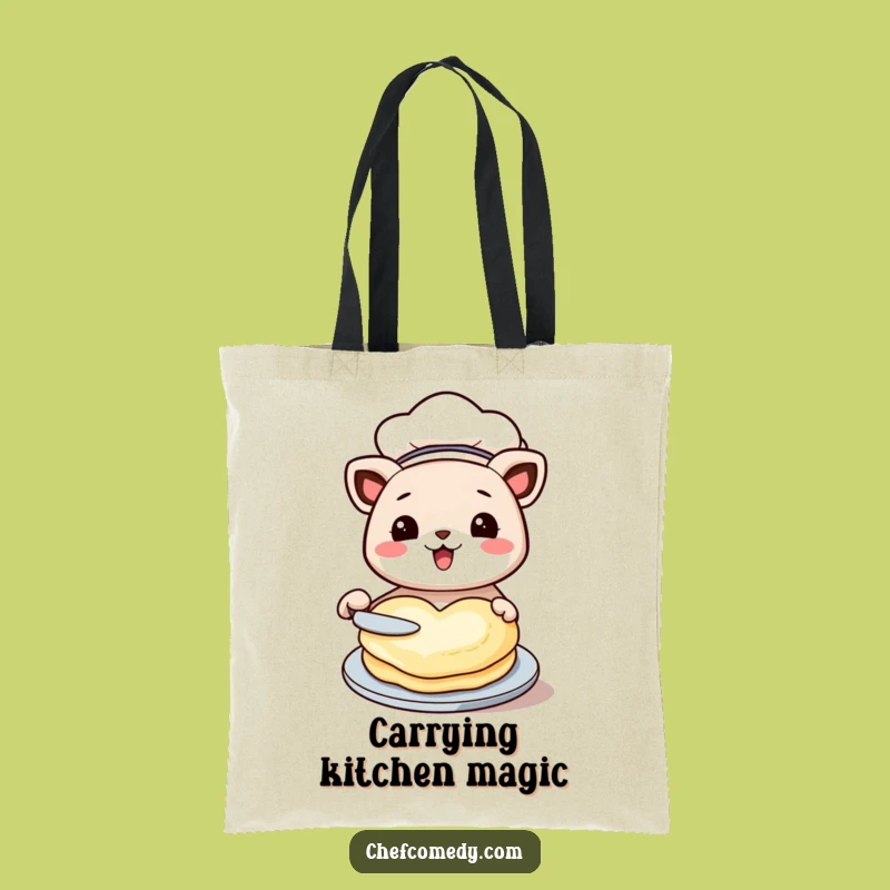Funny Chef Animal Heart Pancake Tote Bag: Carry Your Love for Food