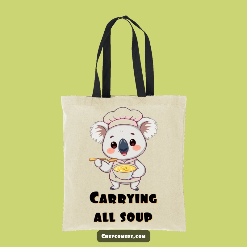 Funny Koala Chef Tote Bag: Cute Chef's Soup Spoon, a Stylish and Funny Gift Carry-All