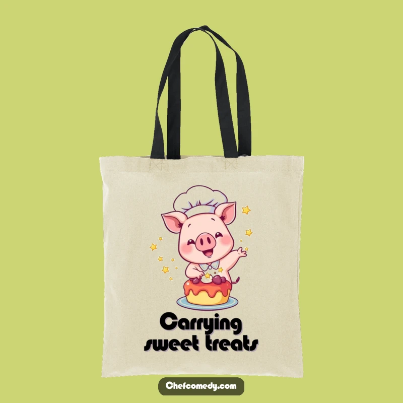 Funny Pig Chef Tote Bag: Dessert Sprinkler Bag, a Practical and Funny Gift Carry-All