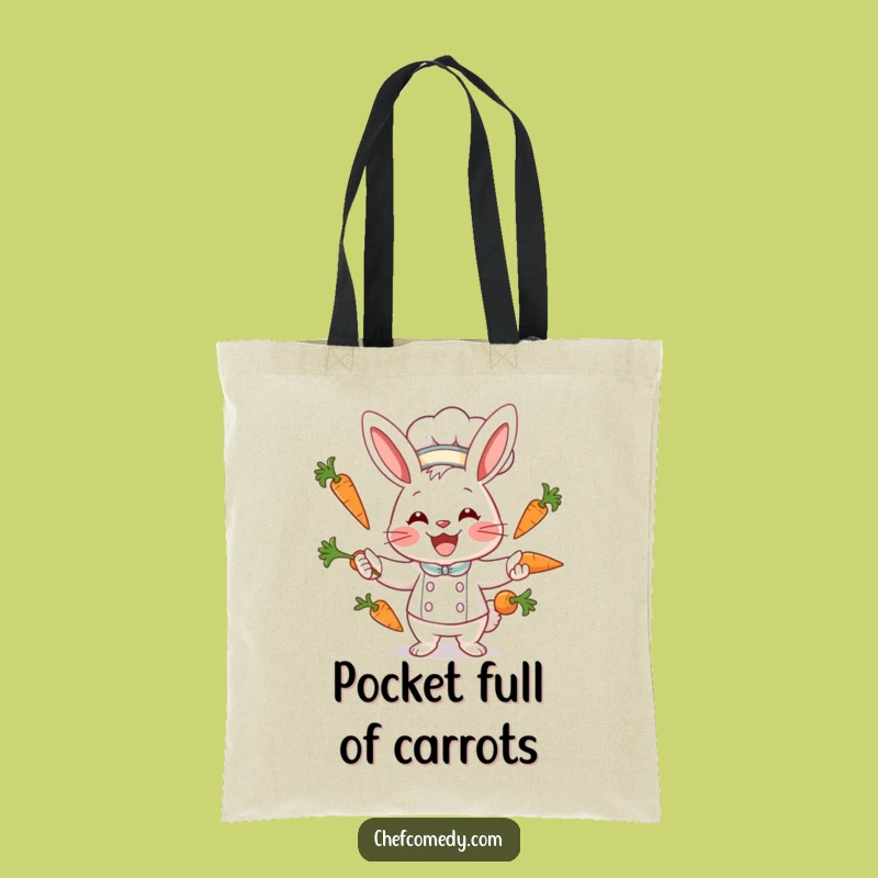 Funny Rabbit Chef Tote Bag: Carry Your Harvest, Great Gift for Gardeners