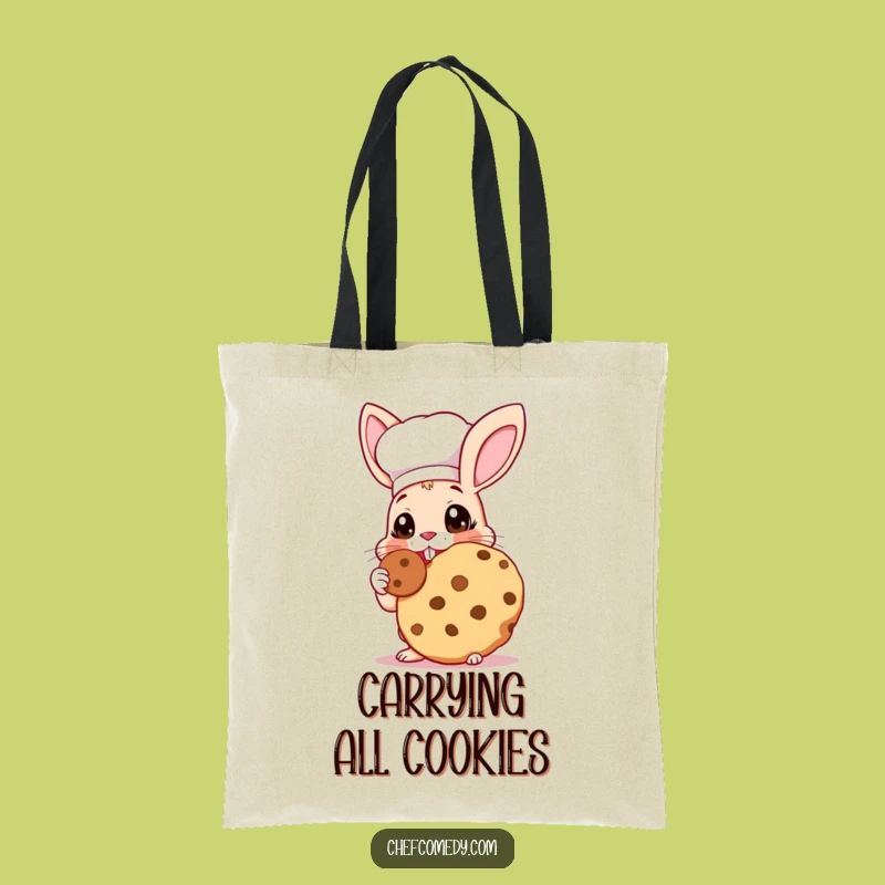 Funny Rabbit Chef Tote Bag: Cookie Lover's Carry-All, a Stylish and Funny Gift Bag