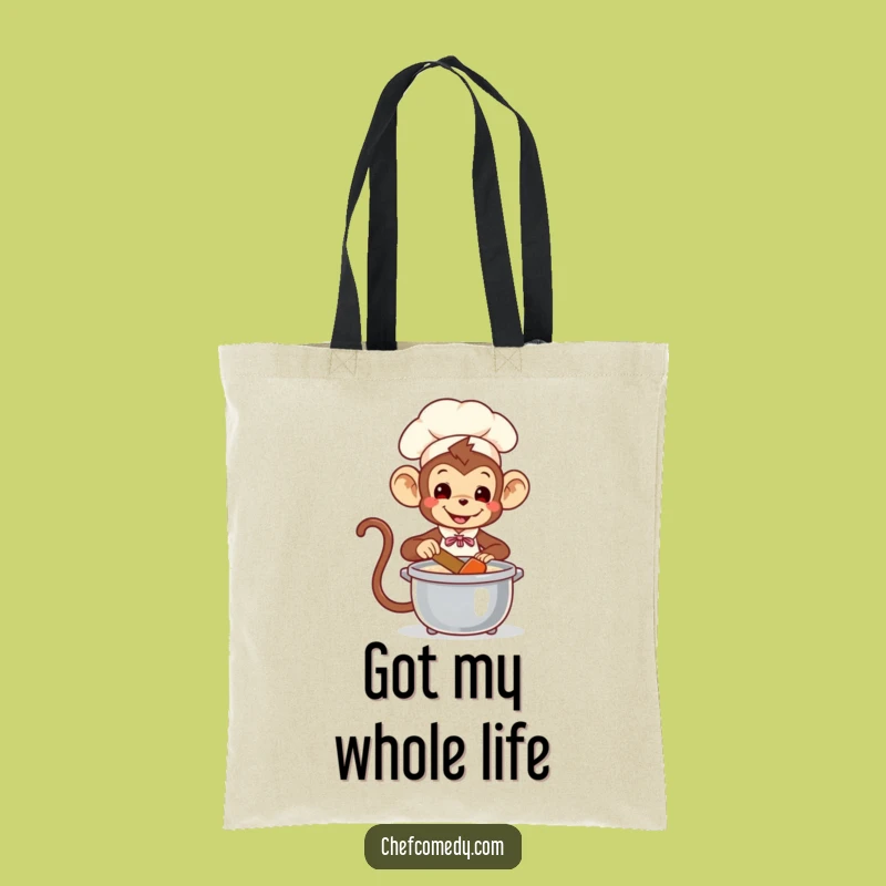 Funny Monkey Chef Tote Bag: Playful Stirrer of Pot, Chic Jungle Gift
